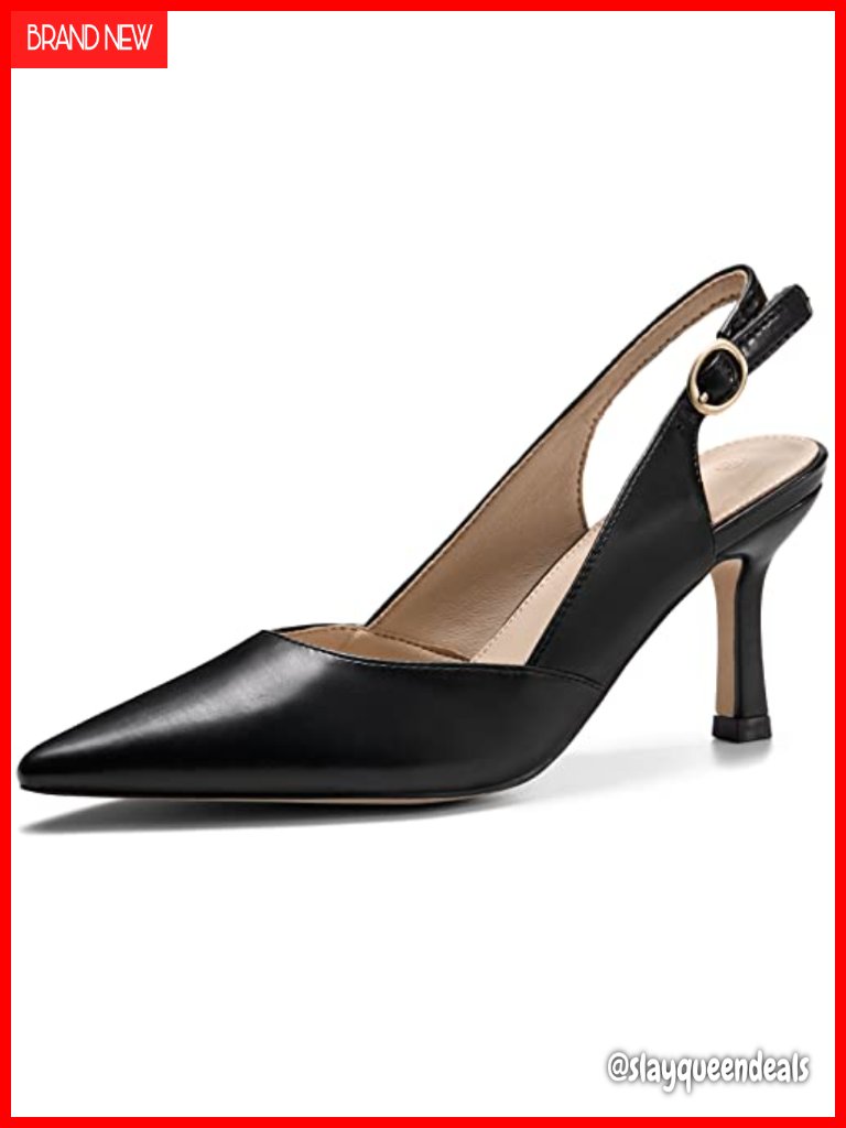 Rilista Women's Slingback Kitten Heels Closed Pointed Toe Backless Wedding
